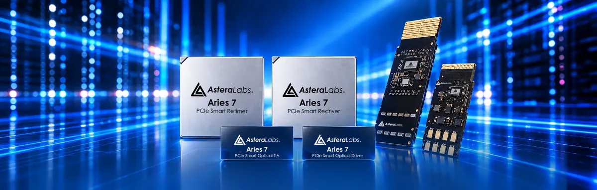 Az Astera Labs PCIe 7-es réz- és optikai összeköttetéseket mutatott be