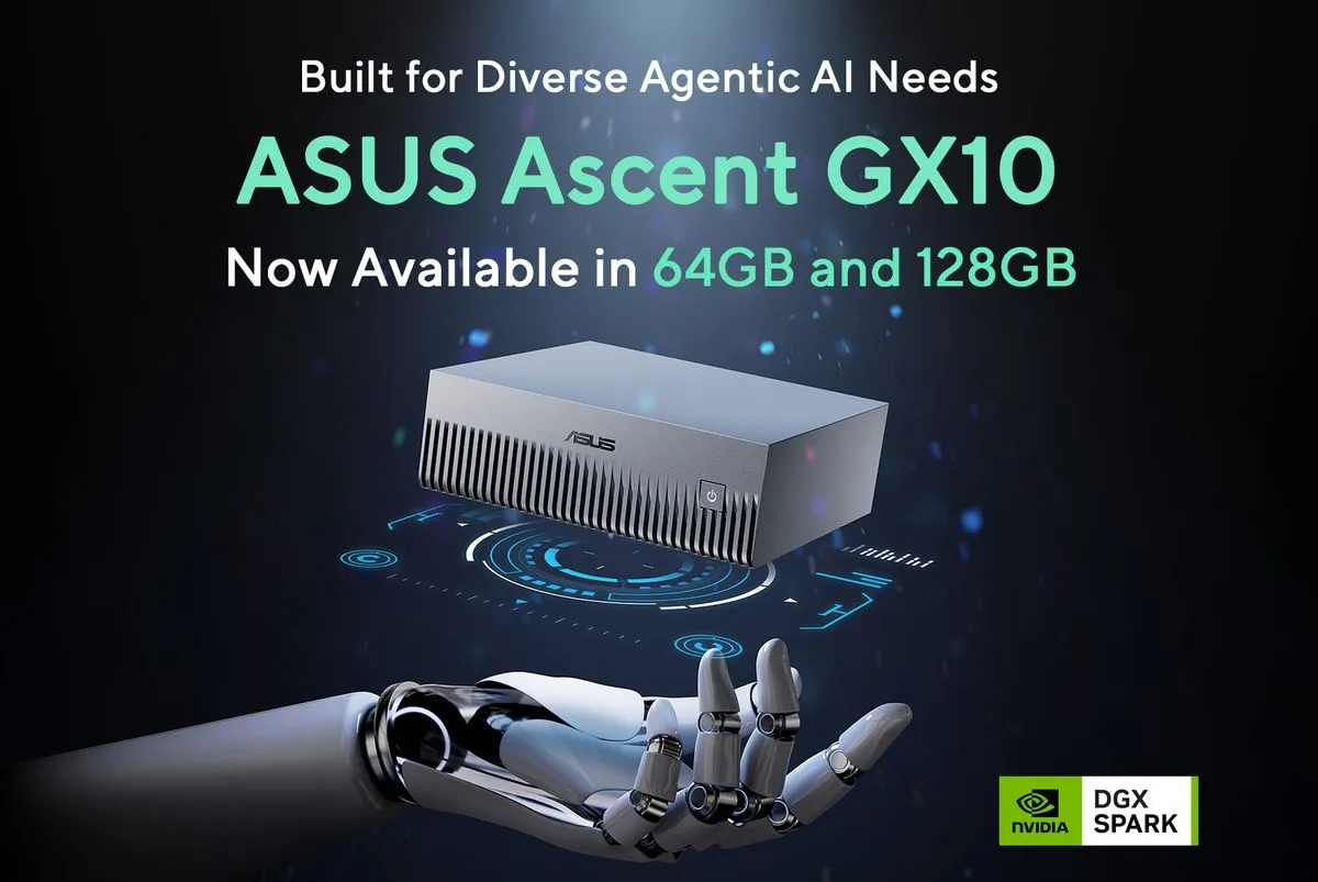 64 GB-os ASUS Ascent GX10 érkezik helyi AI-fejlesztéshez