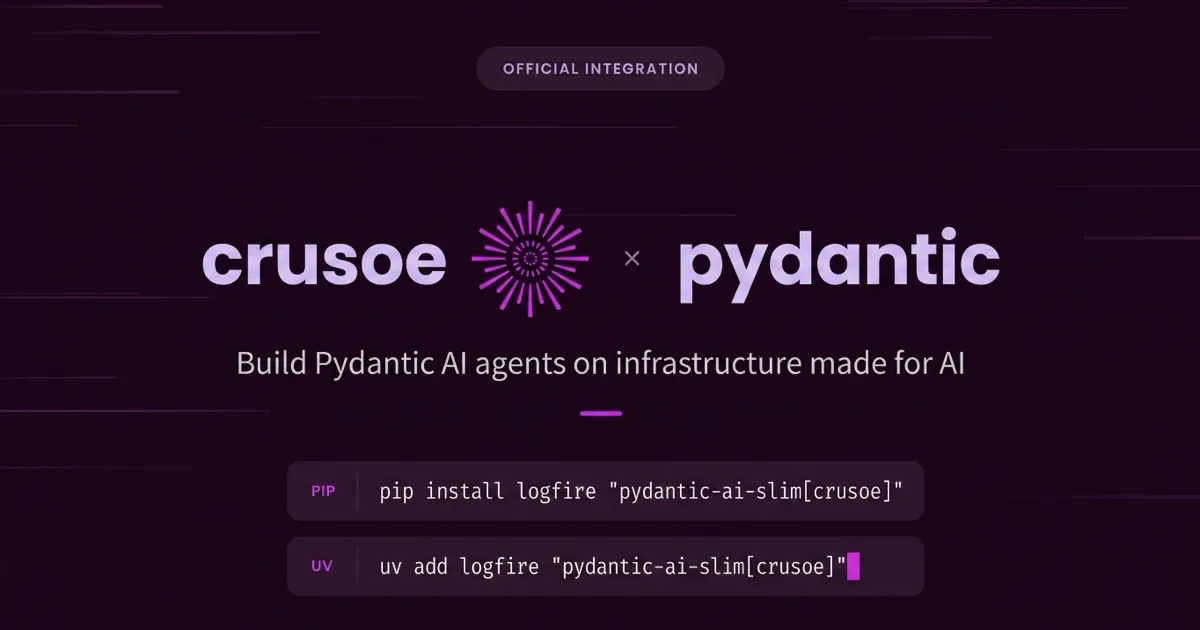 A Crusoe natív modellprovider lett a Pydantic AI-ban