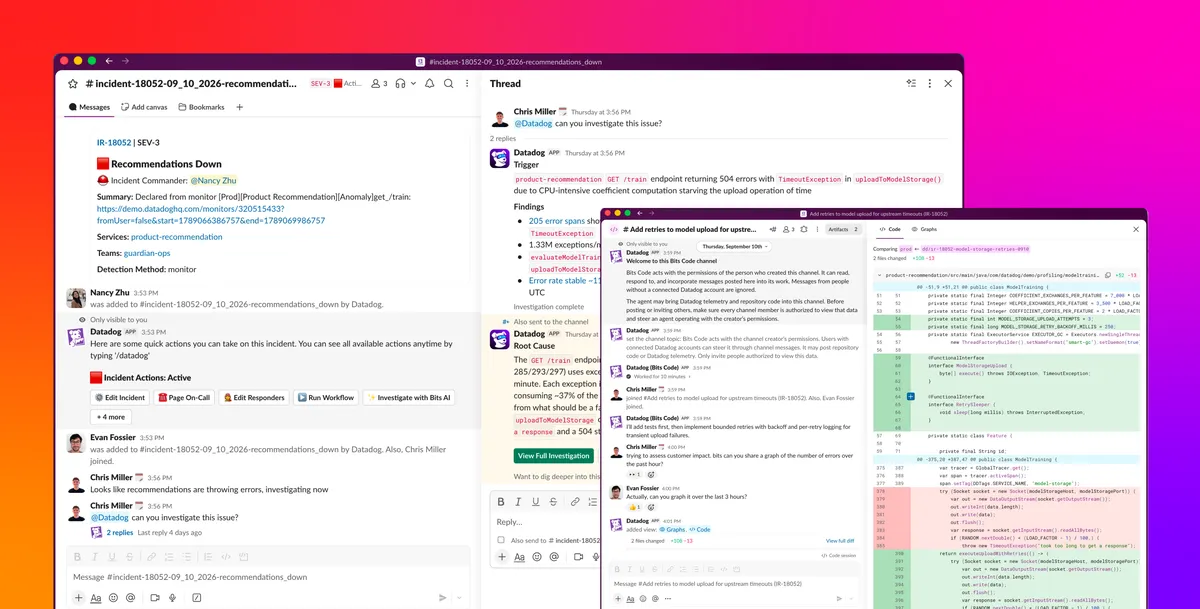 A Datadog Bits Chat már Slackből is végigvezeti az incidenskezelést