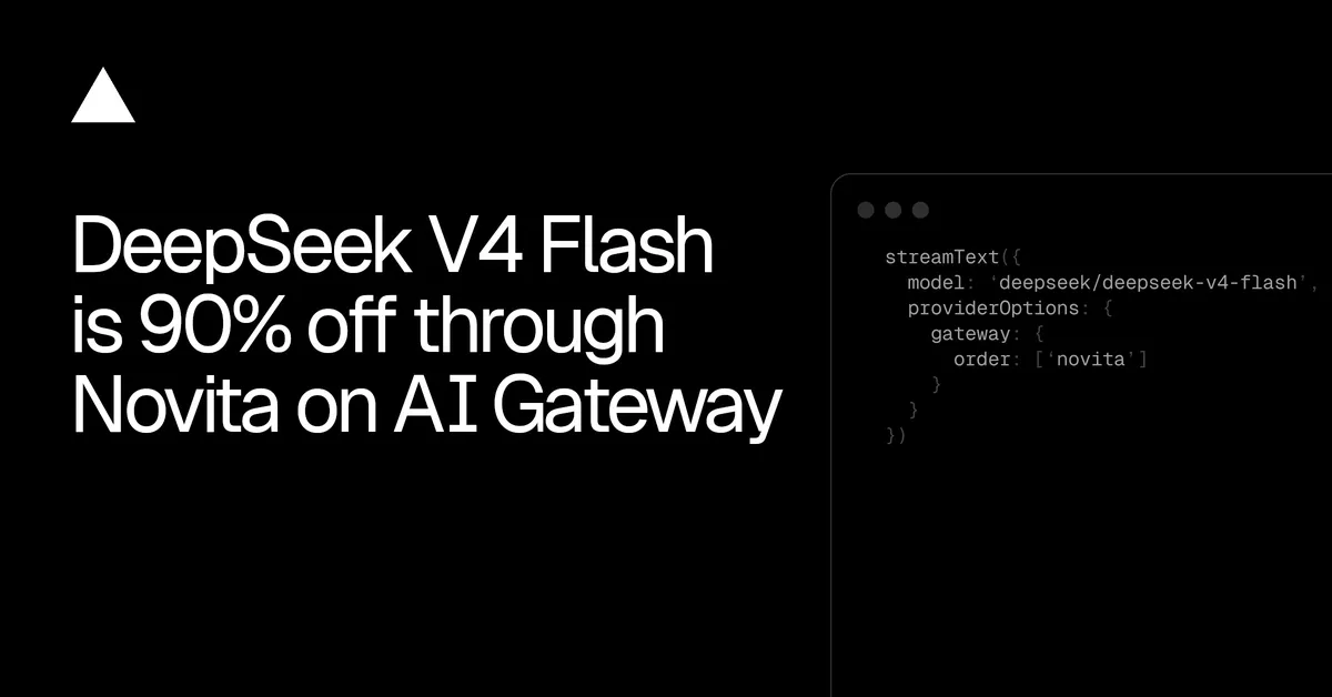 90 százalékos kedvezménnyel érhető el a DeepSeek V4 Flash a Vercelnél