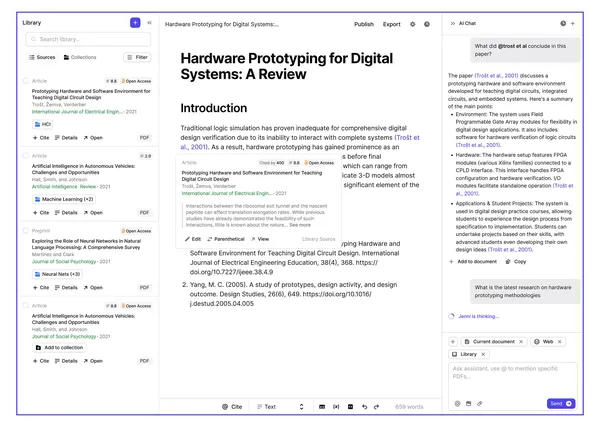 A Digital Science felvásárolta a Jenni AI kutatási asszisztenst