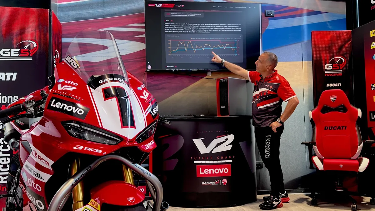 A Ducati fiatal versenyzői nyilvános AI-adatelemzőt kaptak