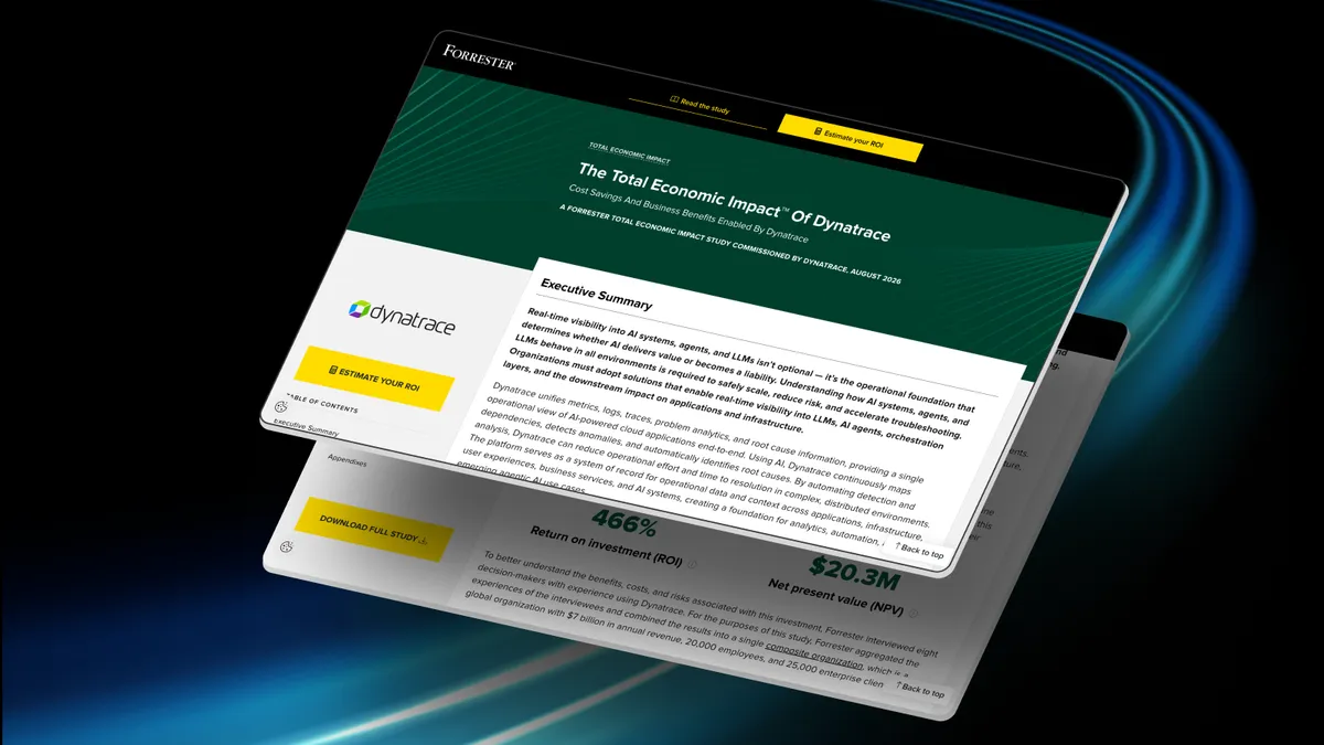 A Forrester 466 százalékos megtérülést modellezett a Dynatrace használatával
