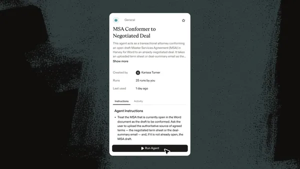 A Harvey egyedi ügynökei közvetlenül a Microsoft Wordben futnak