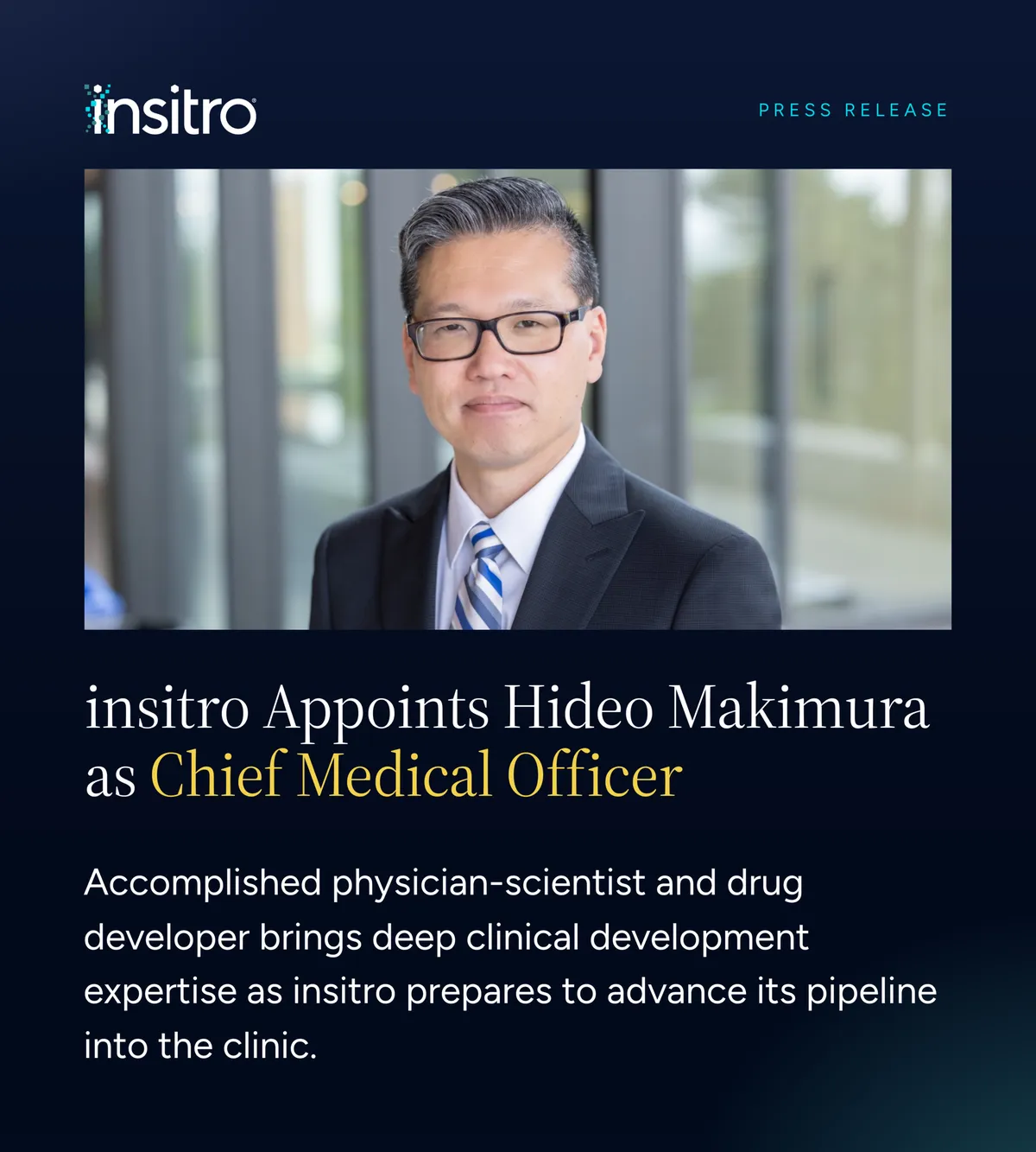 Az insitro Hideo Makimurát nevezte ki orvosigazgatónak