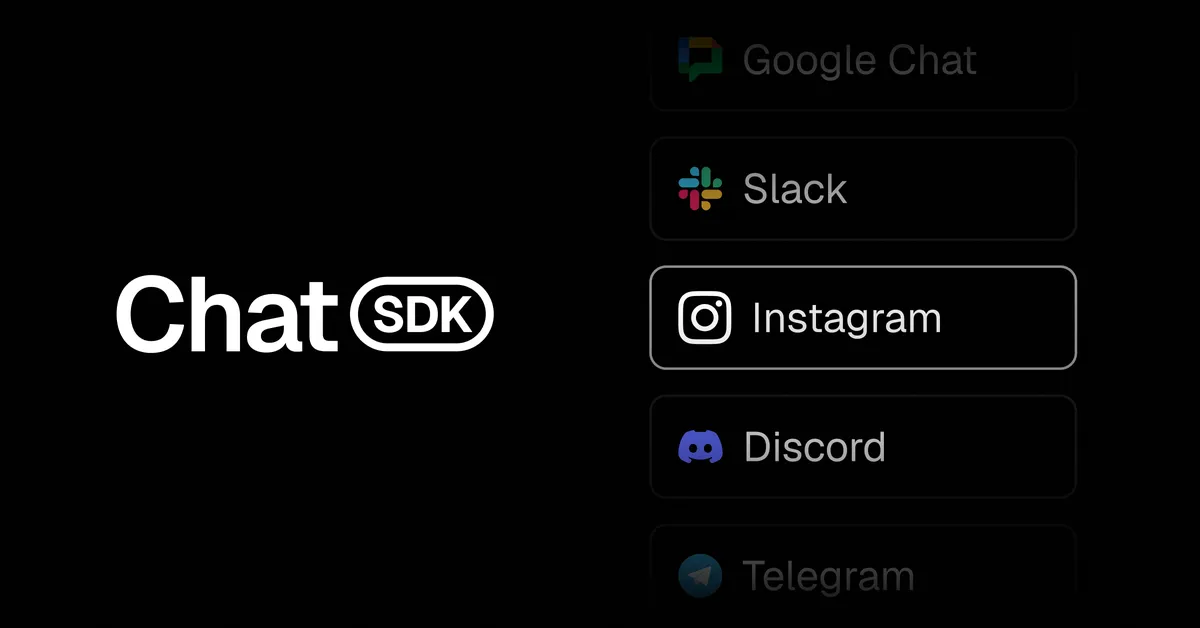 Instagram-adapterrel bővült a Vercel Chat SDK-ja
