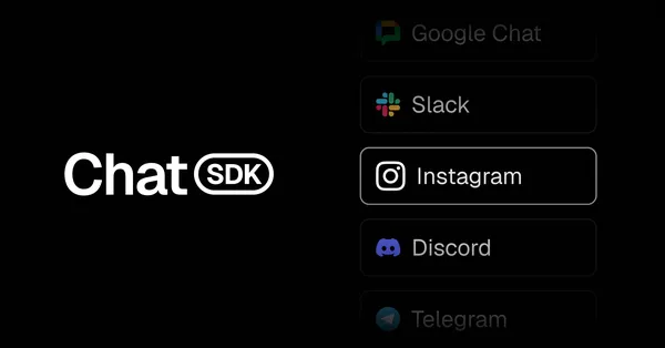 Instagram-adapterrel bővült a Vercel Chat SDK-ja
