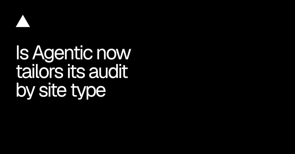 Az Is Agentic négyféle webhelytípus szerint rendezi az auditokat