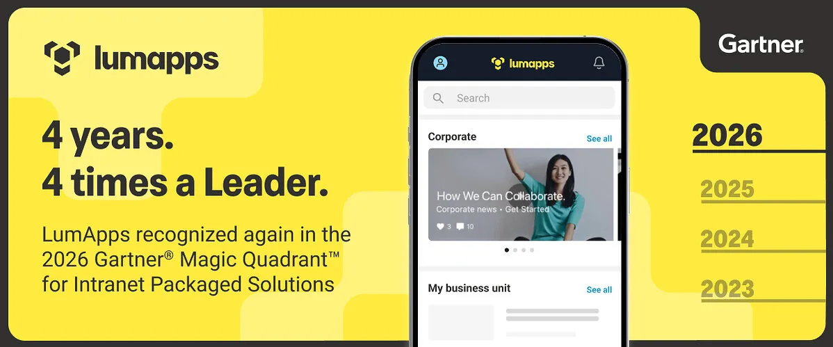 A LumApps negyedszer lett vezető a Gartner intranetes rangsorában