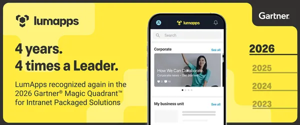 A LumApps negyedszer lett vezető a Gartner intranetes rangsorában