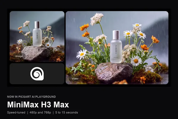 MiniMax H3 Max érkezett a Picsartba, gyors videógenerálással