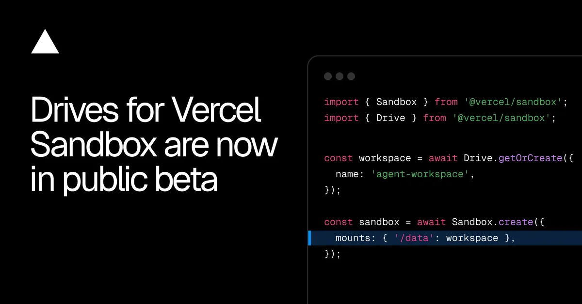 Nyilvános bétába lépett a Vercel Sandbox tartós tárhelye