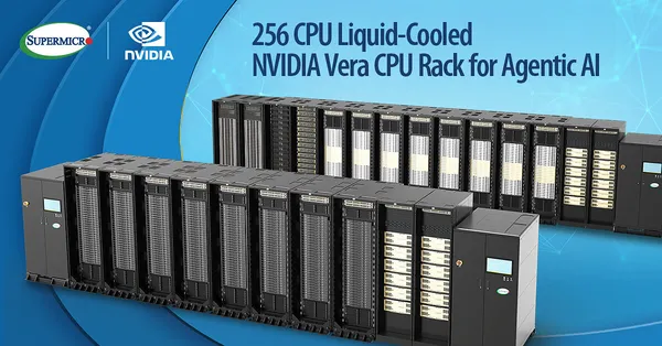 A Supermicro 256 NVIDIA Vera CPU-s, folyadékhűtéses rackot mutatott be