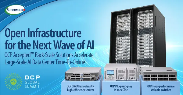 A Supermicro rackméretű AI-adatközpontokhoz bővíti OCP-portfólióját