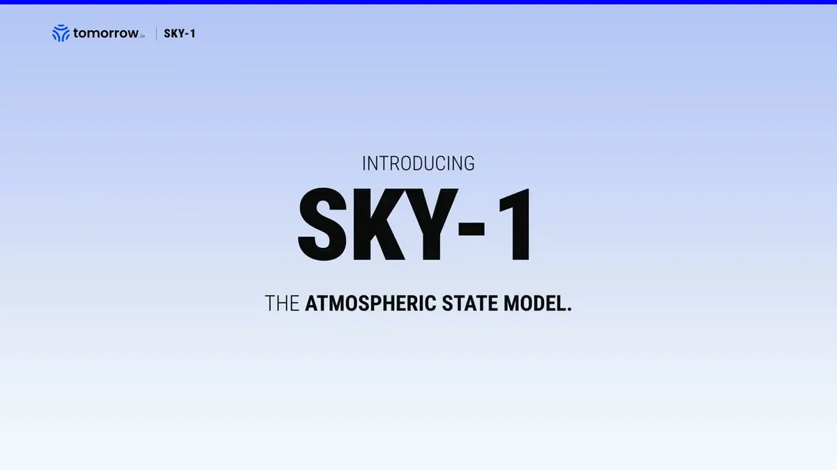 A Tomorrow.io bemutatta a Sky 1 óránként frissülő légköri modelljét