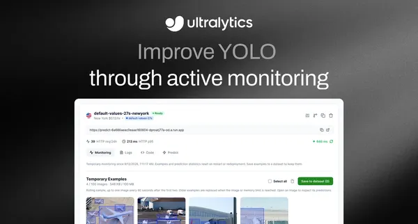 Az Ultralytics Platform már élesben is figyeli a látásmodelleket