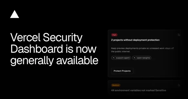 Minden csomagban elérhetővé vált a Vercel Security Dashboard